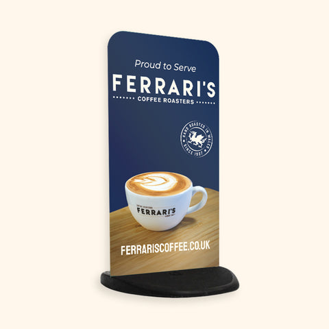Ferrari’s Coffee Pavement Sign, 41.5 (w) x 80.5 (h) x 50cm (d)