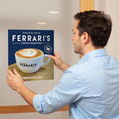 Ferrari’s Coffee Window Sticker, 20x20cm