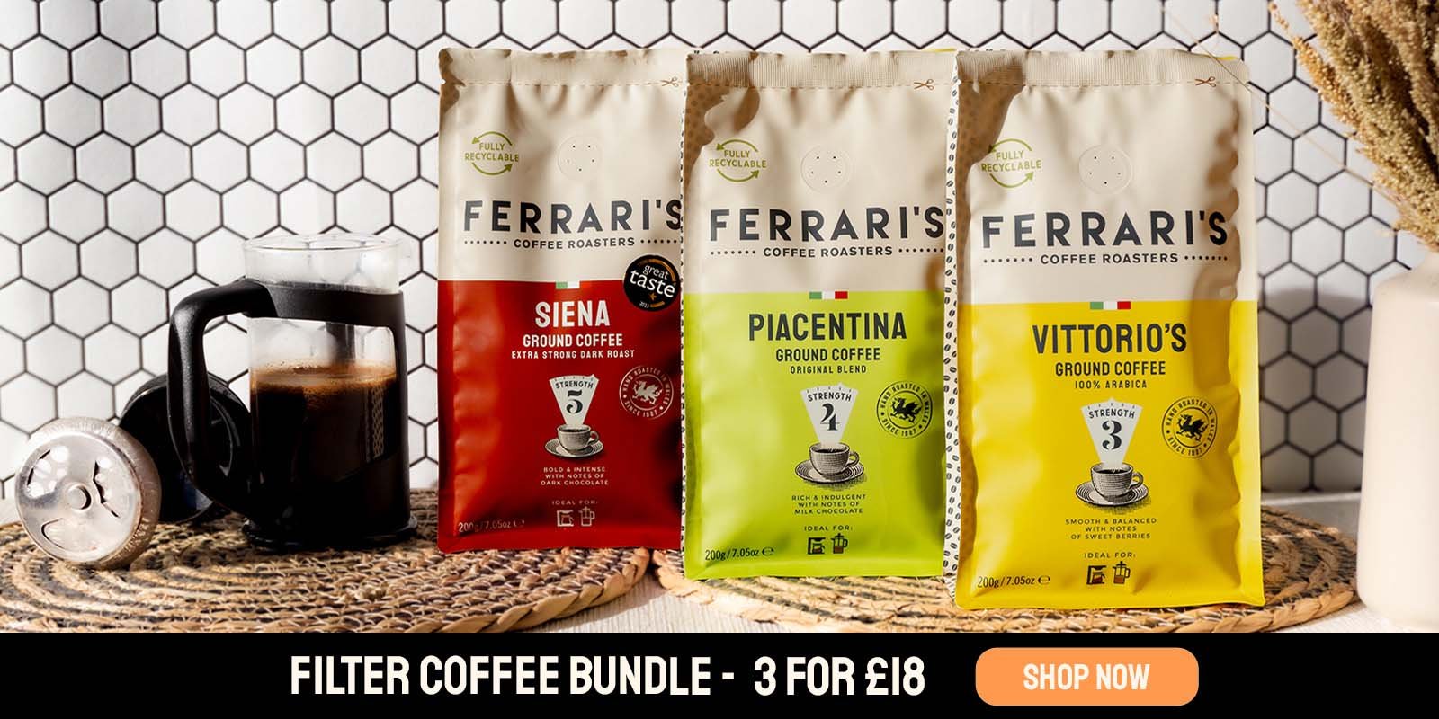 Ferrari's Coffee: 200g coffee range